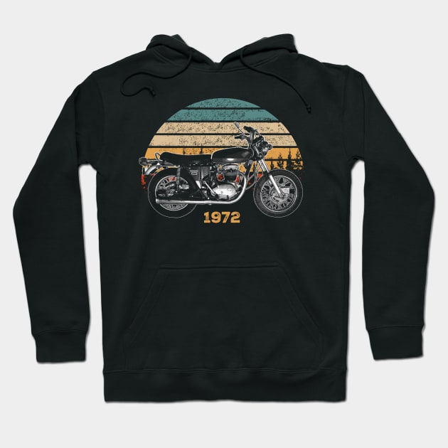 A65 Thunderbolt Spitfire 1972 Vintage Motorcycle Design Hoodie by Madisen Harvey